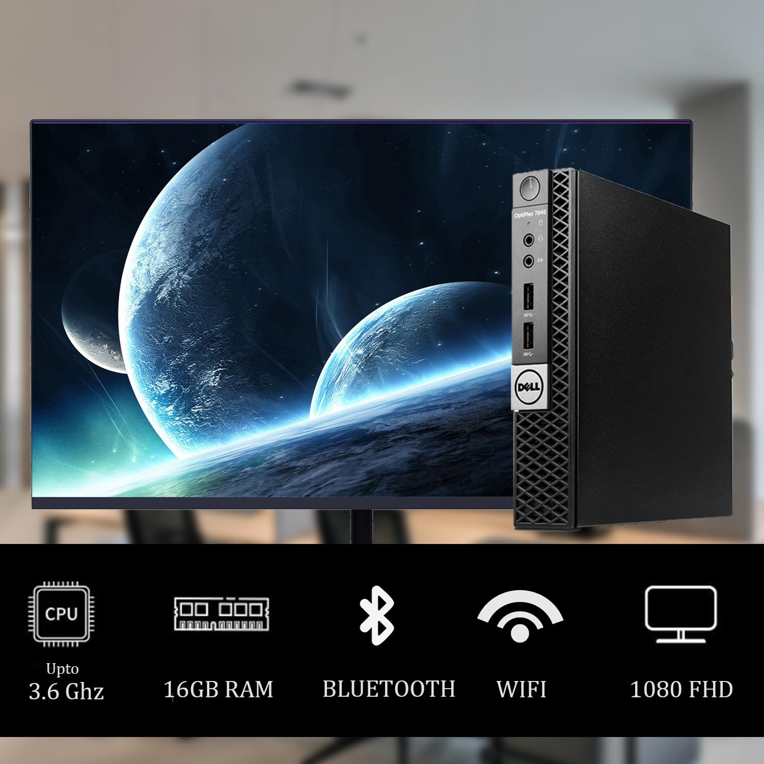 Dell OptiPlex 7040 Micro Desktop Computer with 23.8' Full HD